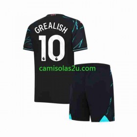 Camisolas de futebol Manchester City Jack Grealish 10 Criança Equipamento 3ª 2023/24 Manga Curta